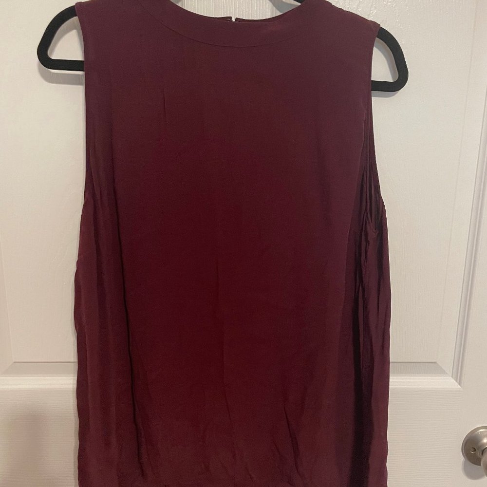 Dark Red Sleeveless Blouse